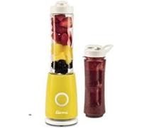 Girmi FR04 Mixeur Smoothie Maker, 0,5 litre, 4 lames en acier inoxydable, sans BPA, fonction Pulse, couvercle de voyage avec bec verseur, Jaune et Blanc