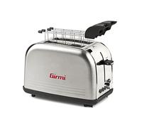 Girmi Grille-pain TP57, 800 W, boîtier et pince, acier inoxydable, argent