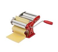 Girmi IM92 Machine à Pâtes, Corps en Inox, 7 Niveaux d’Épaisseur, 3 Formats de Pâtes, Rouleaux en Aluminium, Rouge