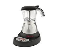 Girmi Mc23 Cafetière électrique Moka, Programmable pour poudre de café, 1 à 3 tasses, 400 W, Affichage LED, Minuterie, Maintien au chaud, Aluminium