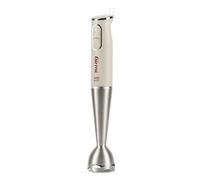 Girmi MX03 Mixeur plongeant, 400 W, Moteur DC, Tige inox 19 cm amovible, Lames en acier inoxydable, 2 vitesses, Design ergonomique, Blanc Gypse