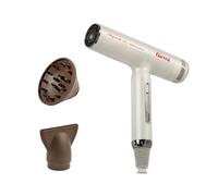 Girmi PH93 Sèche-cheveux professionnel sans balais, 2000 W, 3 vitesses, 5 températures, fonction ionique, -50% taille du poids, diffuseur, beige/marron