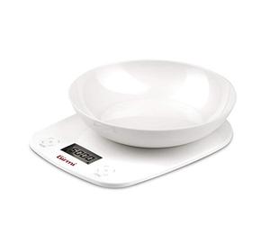 Girmi PS0101 Balance de Cuisine, Plastique, Précision 1 g - 5 Kg, Écran LCD 45 X 22 mm, Arrêt Automatique, Fonction Tare, Blanc