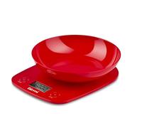 Girmi PS0102 Balance de Cuisine, Plastique, Précision 1 g - 5 Kg, Écran LCD 45 X 22 mm, Arrêt Automatique, Fonction Tare, Rouge