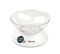 Girmi PS04 Balance de Cuisine Électronique, Bol d’Une Capacité de 1,8 Litre, Écran Haute Luminosité, Arrêt Automatique, Fonction Tare, Blanc
