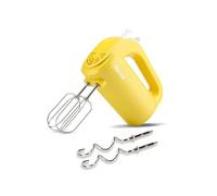 Girmi SB02 Batteur à main Électrique, 170 W, Fouets en inox pour monter la crème et les blancs, Fonction Turbo, Crochets en inox pour pâtes sucrées et salées, 5 vitesses, Jaune