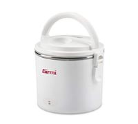 Girmi SC02 SC0201-Chauffe-plat avec récipient INOX 0,7 litres, débit Vapeur et Double Voltage : 12 V pour Voiture, 230 V pour réseau électrique, Blanc