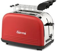 Girmi TP57 Grille-pain 800W Rouge INOX 8 niveaux de cuisson Grandes fentes Automatique