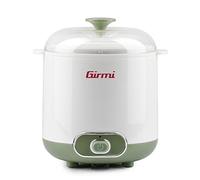 Girmi Yaourtière électrique YG02 - 1,5 L, 2 pots, yaourt grec, avec accessoires, blanc/vert
