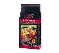 Giro 5 kg (2 x 2,5 kg) Charbon de Bois Hêtre Premium pour Barbecue