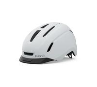 Giro Caden II LED - Casque Vélo Urbain avec Protection Avancée, Ajustement Roc Loc City, Feu Arrière LED Amovible, Port de Verrouillage, Blanc, Taille : M