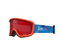 Giro Chico 2.0 Lunettes de ski et de snowboard pour enfant | Double écran anti-buée, rembourrage doux, compatible avec le casque, jeune taille S | Couleur : bleu rocket/amber scarlet