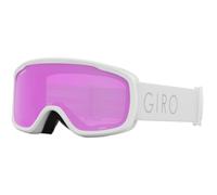 Giro Moxie Asian Fit Lunettes de ski Lunettes de snowboard pour femmes et jeunes Sangle lumineuse blanche avec verres ambre rose/jaune