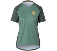 Giro Wavy Collection - Womens Roust Short Sleeve Mtb Jersey Gris Vert 12 (M) Female