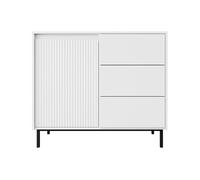 Girona - buffet bas - blanc - 3 tiroirs et 1 porte - 103 cm - Blanc