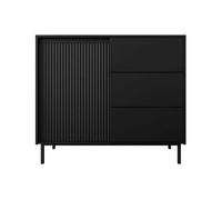 Girona - buffet bas - noir - 3 tiroirs et 1 porte - 103 cm - Noir
