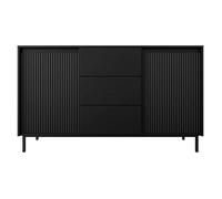 Best mobilier - Buffet bas Girona - 3 tiroirs, 2 portes - 153 cm - Noir