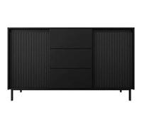 Best mobilier - Buffet bas Girona - 3 tiroirs, 2 portes - 153 cm - Noir
