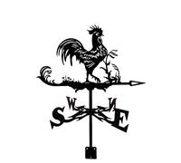 Girouette À Montage sur Toit en Forme De Coq, Indicateur De Direction du Vent, Outils De Mesure en Acier Inoxydable pour Décoration Extérieure De Ferme Et De Cour