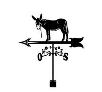 Girouette à Montage sur Toit pour Cheval Mule, Outils de Mesure, indicateur de Direction du Vent, girouette en Acier Inoxydable, Facile à Assembler pour Une Utilisation en extérieur
