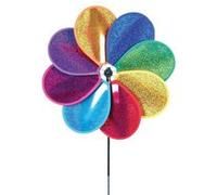 Girouette à planter - Premier Kites -fleur arc en ciel et or - Décoration jardin G
