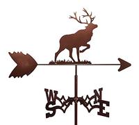Girouette à vent avec silhouette d'animal - Support de toit - Indicateur de direction du vent - Scène de ferme - Outil de mesure professionnel