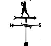 Girouette à vent, décoration de maison, girouette, toit, jardin, cour, décoion en acier inoxydable, indicateur de direction du vent avec ferme de golfeurs en plein air (F)-A