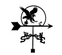Girouette à vent en métal - Attrape les poissons - Girouette de jardin - Scène rétro durable - Indicateur de direction du vent décoratif - Outil de mesure professionnel