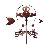 Girouette Amour Paix Girouette Indicateur de Direction du Vent Outil de Mesure de Girouette en Acier Inoxydable avec Support de Montage pour Ornement de Patio Cour
