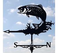 Girouette avec indicateur de Direction du Vent - Koi en Acier Inoxydable pour Garage, coupole, avec girouette décorative montée sur Le Toit