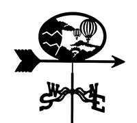 Girouette avec ornement créatif, girouette, indicateur de direction du vent, piquet de jardin, outil de mesure professionnel, jardin, cour, facile à utiliser (couleur : montgolfière) (montgolfière)