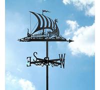 Girouette avec ornement de bateau à voile, girouette en métal de jardin, outil de mesure de forme de bateau, indicateur de direction de jardin, cour, facile à assembler, -D