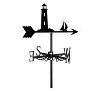 Girouette avec silhouette de bateau ou de navire en métal, montage sur toit for clôture de jardin et abri de jardin, scène de ferme extérieure, décorations de patio de cour, indicateur de direction du