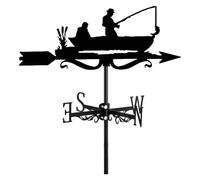 Girouette avec silhouette de bateau ou de navire en métal, montage sur toit for clôture de jardin et abri de jardin, scène de ferme extérieure, décorations de patio de cour, indicateur de direction du