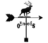 Girouette avec support de toit - Indicateur de direction du vent - Girouette rétro en métal - Pour jardin, jardin créatif - Girouette en acier inoxydable - Pour ferme, cour, maison, cerf