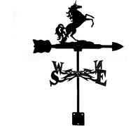 Girouette avec support de toit - Indicateur de direction du vent - Girouette rétro en métal - Pour jardin, jardin créatif - Girouette en acier inoxydable - Pour ferme, cour, maison, cheval