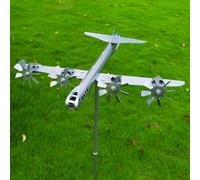 Girouette Avion Exterieur en Métal | Girouette De Jardin pour Décoration De Toits Et Cour | Indicateur De Direction du Vent pour Montage sur Toitureure