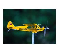 Girouette avion Piper J3 Cub, sculpture éolienne cinétique en métal 3D unique et magique pour jardin/terrasse/décoration, cadeau