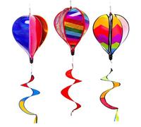 Girouette Ballon à Vent - 3X Mobiles Vents Ballons pour Extérieur - Décoration Extérieure pour Jardin Patio Mariage Fêtes Clôtures Anniversaire et Camping avec Ornement Manche à Air