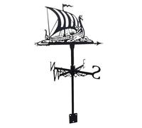 Girouette Bateau Voilier Deriveur, Girouette Bateau en Métal Moulin À Vent De Jardin Exterieur Décoratif pour Toit, Durable Noire Girouettes De Balcon Indicateur De Direction du Vent