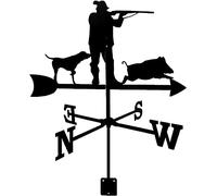 Girouette chasseur en métal et fer - Direction du vent - Chasse - Yard - Outils de mesure - Affichage de la direction du vent - Pour l'extérieur, le jardin, le toit, le paddock, la décoration