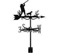 Girouette Chasseur Et Girouette Chien avec Support De Toit, Indicateur De Direction du Vent pour Les Décorations en Métal De Jardin De Chasse De Chasse De La Cour De La Ferme, Pothunter