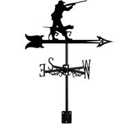 Girouette Chasseur Et Girouette Chien avec Support De Toit, Indicateur De Direction du Vent pour Les Décorations en Métal De Jardin De Chasse De Chasse De La Cour De La Ferme, Hunter Hunting