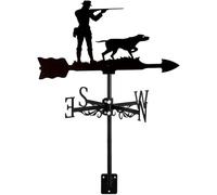 Girouette Chasseur Et Girouette Chien avec Support De Toit, Indicateur De Direction du Vent pour Les Décorations en Métal De Jardin De Chasse De Chasse De La Cour De La Ferme, Chaser