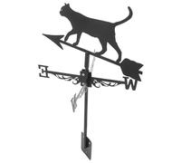 Girouette Chat Girouette Décoration Rétro Décor Mouvement Toit Météo Poulet Éolienne Pluviomètre Girouette Métal Acier Inoxydable Indicateur de Direction Jardin Terrasse