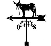 Girouette Cheval Mule Montage sur Toit Indicateur de Direction du Vent Girouette Outils de Mesure Girouette en Acier Inoxydable Facile à Assembler pour Une Utilisation en extérieur Montage sur Toit