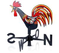 Girouette coq - VILDE - 40x40x41 cm - Résistant aux intempéries - Montage facile - Indicateur précis du vent - Décoratif