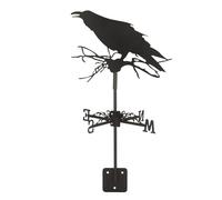 Girouette Corbeau Ornement Vent, Girouette Corbeau Girouette Ornement de Toit pour la Maison, Girouette en Métal Extérieur Jardin Outil de Mesure du Vent Girouette en Acier