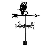 Girouette créative en Acier Inoxydable avec revêtement antirouille, Motif Hibou planant, décoration de Jardin, indicateur de Direction(Frightening Owl)