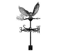 Girouette créative en Acier Inoxydable avec revêtement antirouille, Motif Hibou planant, décoration de Jardin, indicateur de Direction(Soaring Owl)